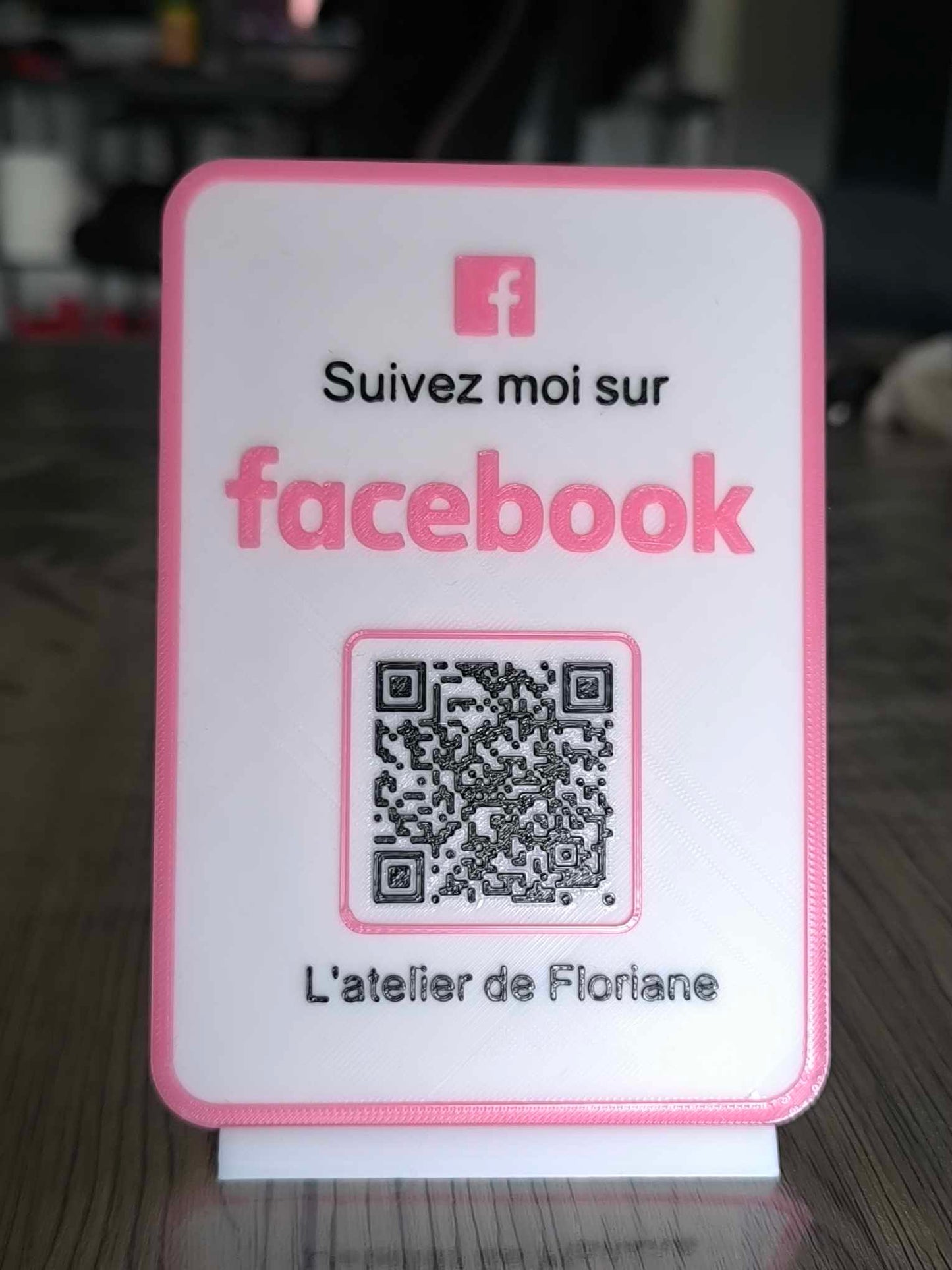 Plaque réseaux sociaux QR code