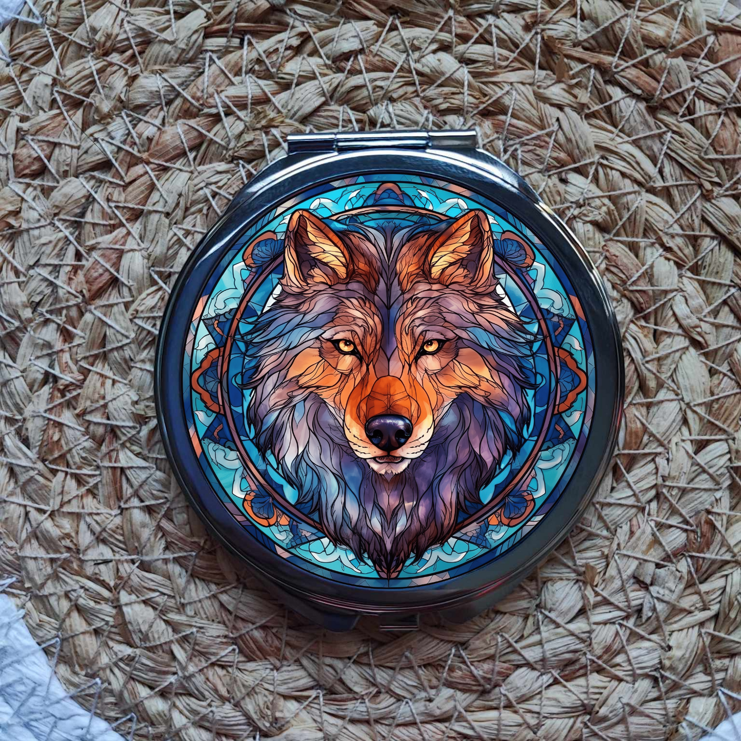 Miroir de poche loup