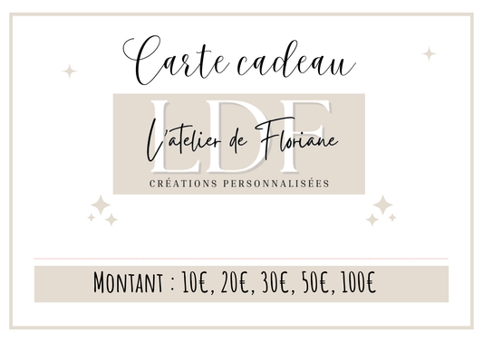 Carte cadeau L'atelier de Floriane