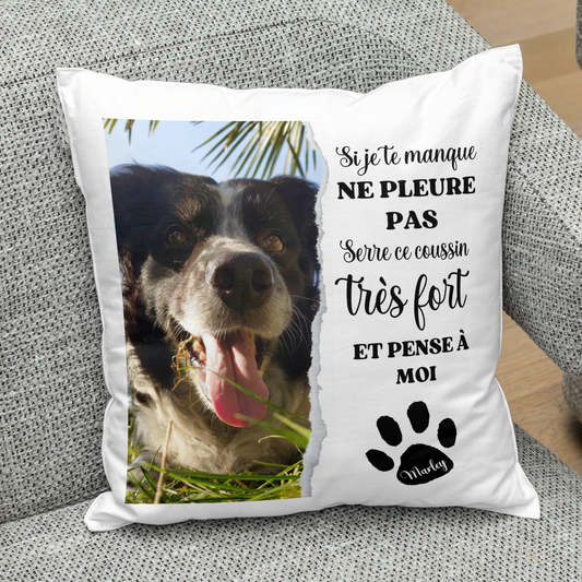 coussin personnalisé, perte d'un animal , souvenirs